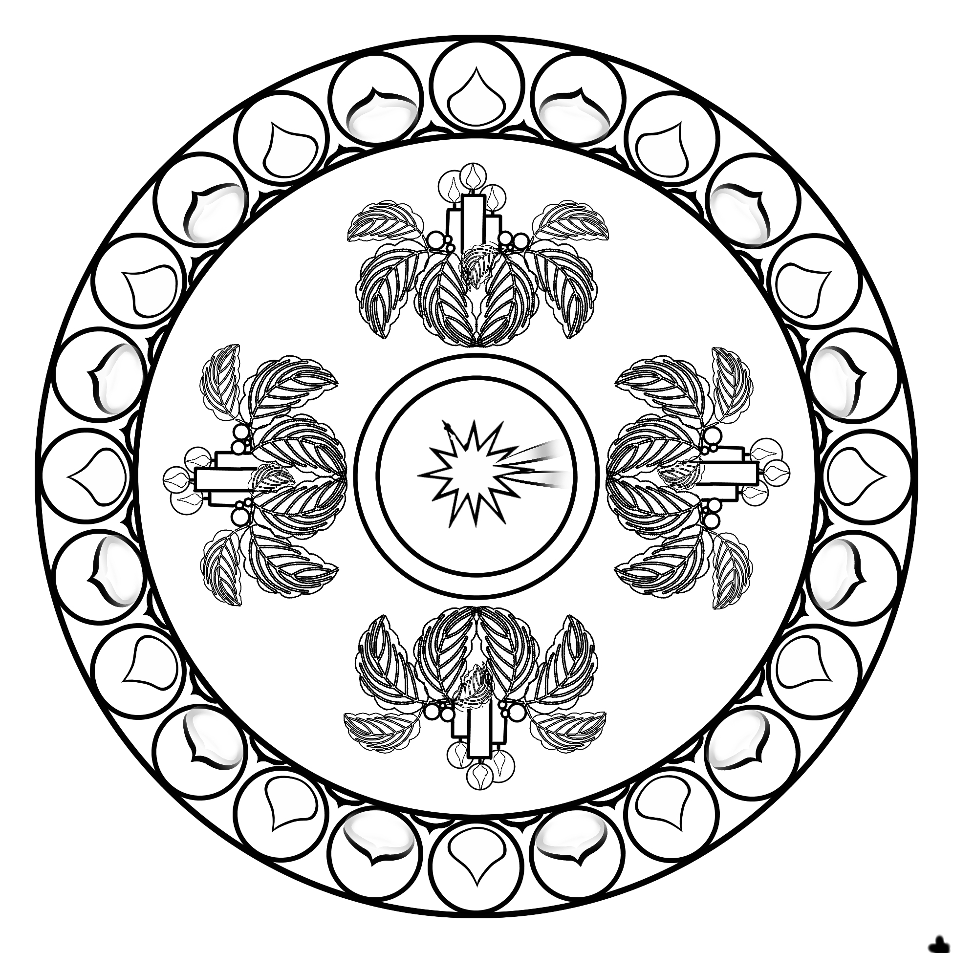 mandala di natale da colorare e stampare